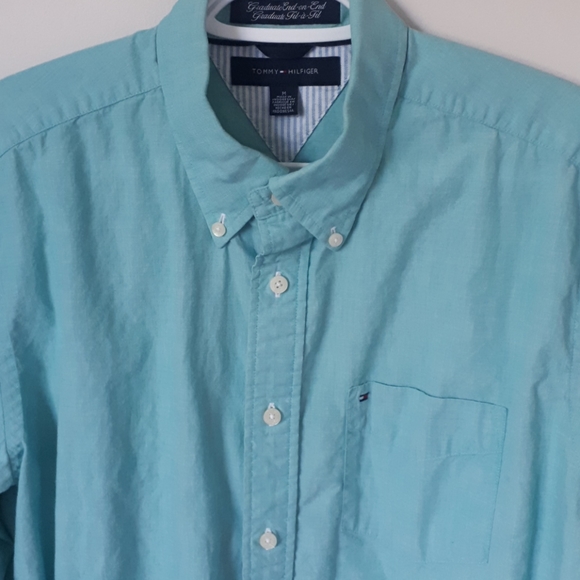 Tommy Hilfiger Light Blue Casual Button Down Shirt - Picture 6 of 6